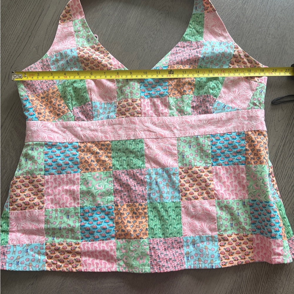 Vineyard Vines Colorful Patchwork Halter Top Size… - image 3